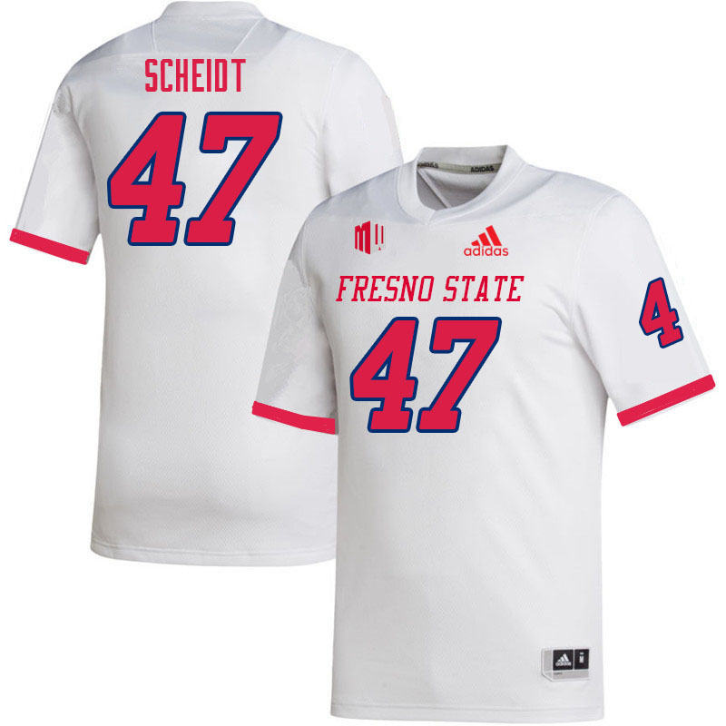 Men #47 Seth Scheidt Fresno State Bulldogs College Football Jerseys Sale-White